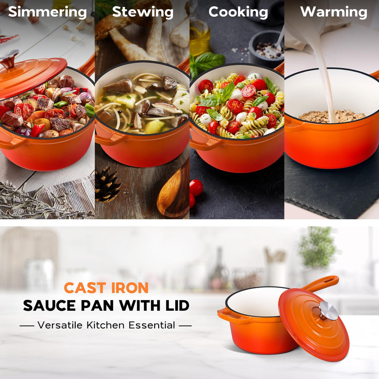 Enameled Cast Iron Sauce Pan Pot