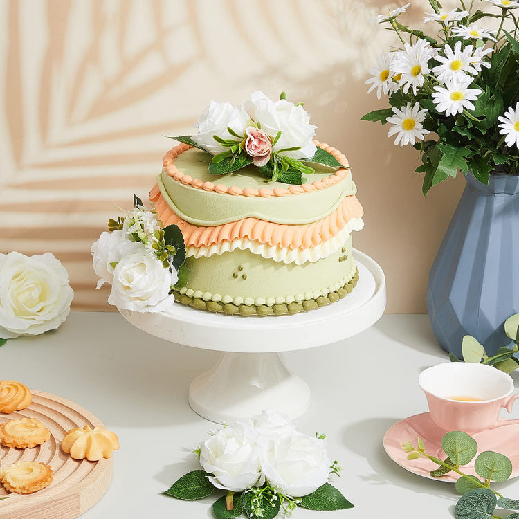 9 Pcs Flower Cake Topper Boho Cake Decorations Eucalyptus Flowers Floral Decorations for Women Wedding Birthday Party Anniversary