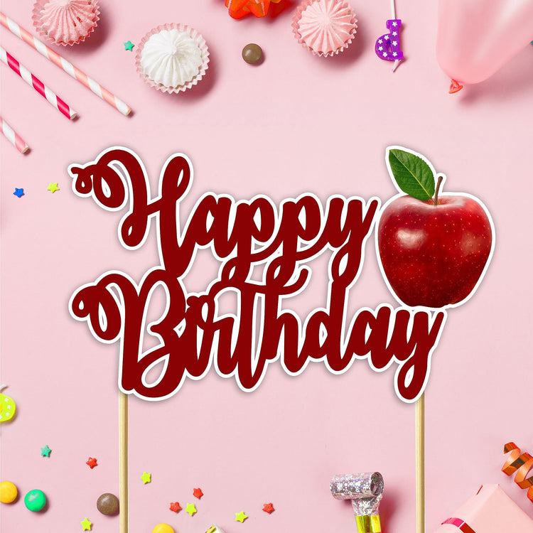 Apple Happy Birthday Cake Topper