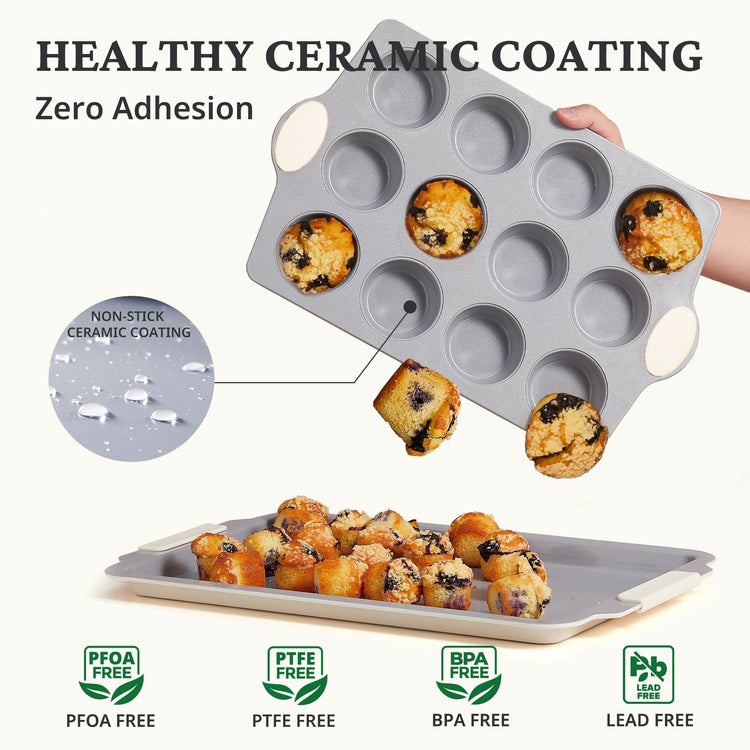 12 Cup Ceramic Nonstick Muffin Pan & Cupcake Tin