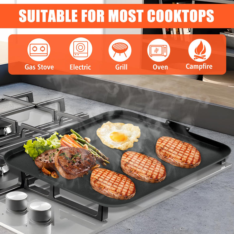 15.5'' Nonstick Carbon Steel Griddle with 2 Handles for Recteq RT