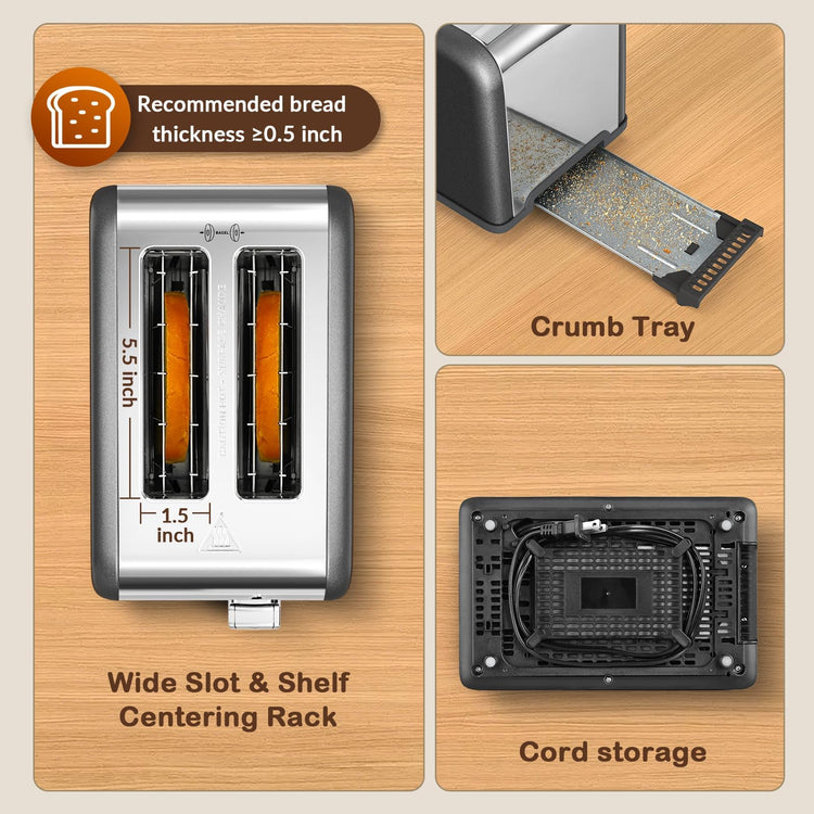 2 Slice Touch Screen Toaster