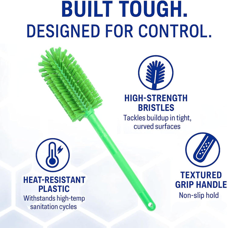 SPARTA Scrub Brush Bottle Brush, Dishwasher Safe Brush with Hanging Hole for Cleaning, Plastic, 16 Inches, Lime