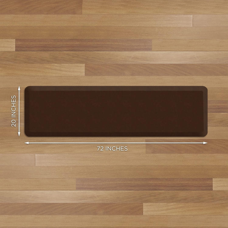 GelPro Anti Fatigue Nonslip Mat: Hard Floor Utility Mats for Garage, Patio and Kitchen - 20" x 72" x .5" - Leather Grain Truffle