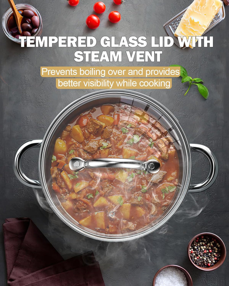 Cook N Home 16 Quart Stockpot with Lid, Stainless Steel