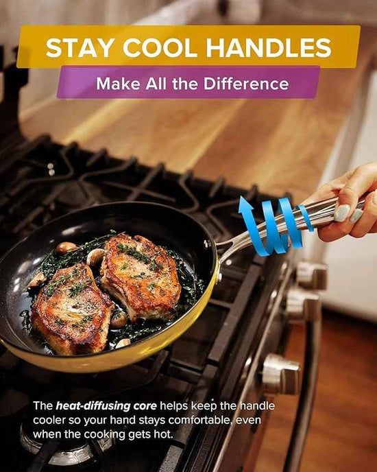 Nuwave Lux 13-Piece Premium Cookware Collection, Healthy G10 Duralon Blue Ceramic Nonstick, Ultra Durable, PFAS-Free, Lightweight & Works on All Cooktops