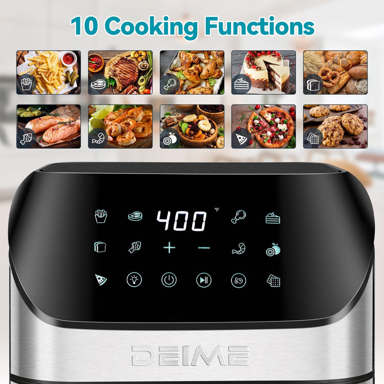 Air Fryer 6.2 QT Oilless 1500W Large Capacity Oven Air Fryers Healthy Cooker with 10 Preset