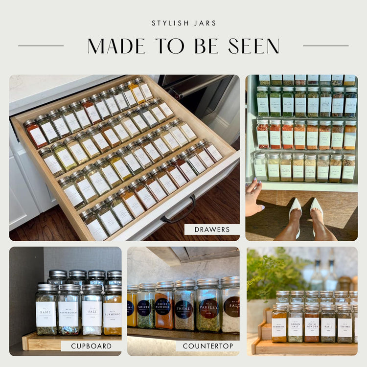 Thick Glass Spice Jars With Metal Lids And Labels (36 Count)