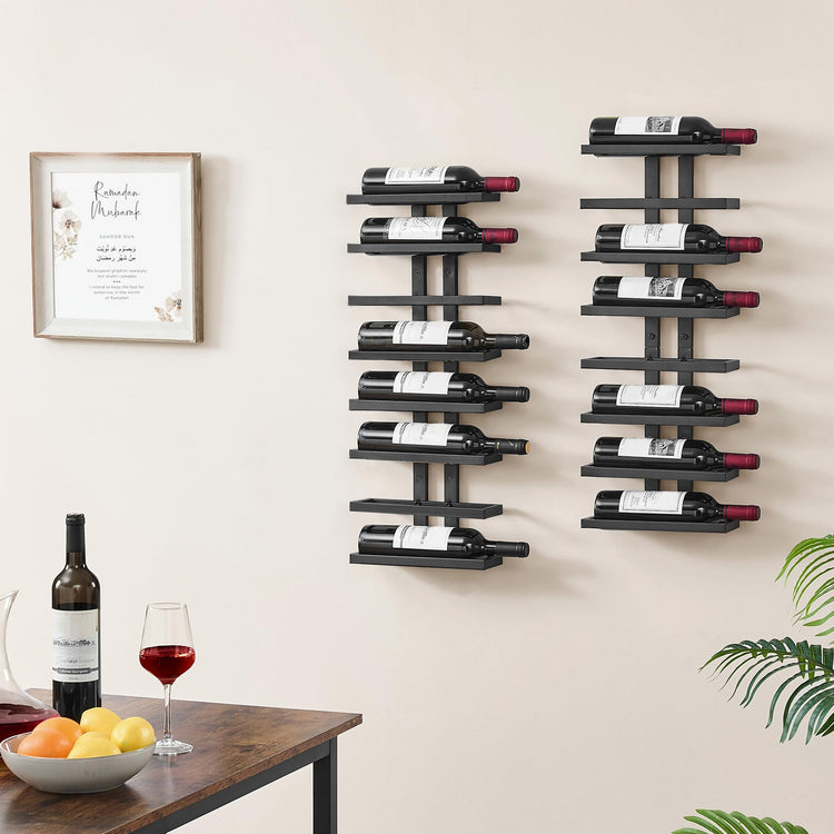 2 Set 8 Tier Wall Mount Wine Rack (16 Count)