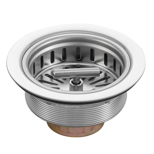 3-1/2 Inch Kitchen Sink Drain Strainer Assembly Made by All Stainless Steel with Strainer Basket/Drain Stopper, Replacement for Standard Commercial Drains