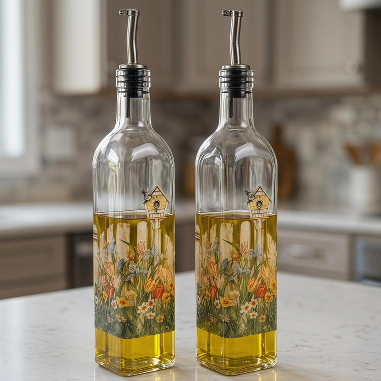 17oz Glass Olive Oil & Vinegar Dispenser Set (2 Count)