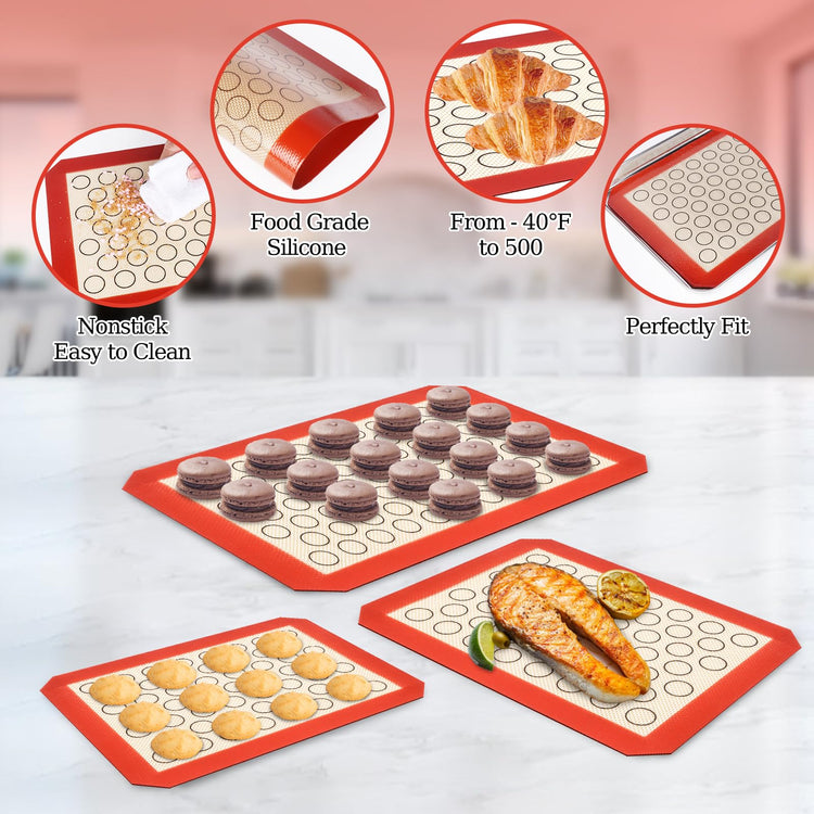 Baking Sheet with Silicone Baking Mat Set