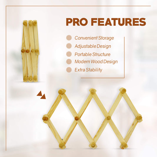 Accordion Style Wood Expandable Rack Hat