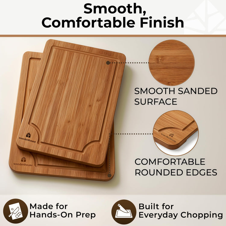 Wooden Cutting Board Set of 3 (3 Count)