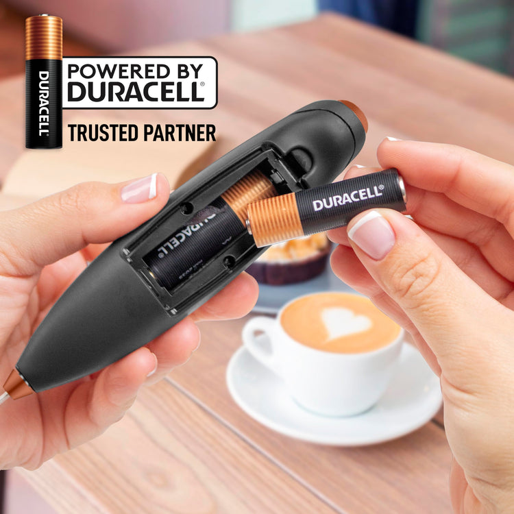 Powerful Milk Frother Wand With Duracell Batteries