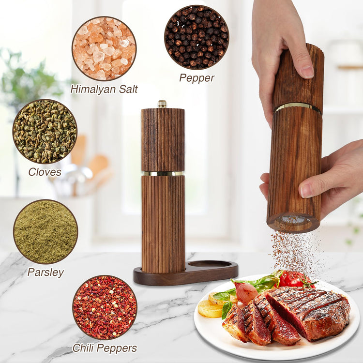 Wooden Salt and Pepper Grinder Set