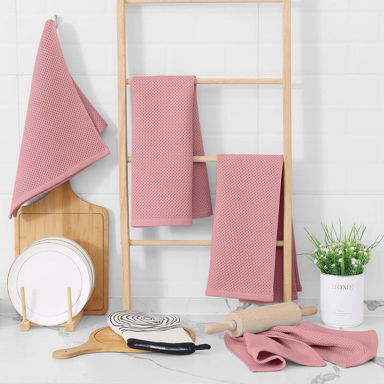 100% Cotton Waffle Weave Kitchen Dish Towels 12 (12 Count)