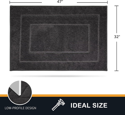 PURRUGS Dirt Trapping Door Mat 32" x 47", Non-Slip/Skid Machine Washable Entryway Rug, Dog Doormat, Super Absorbent Welcome Mat for Muddy Wet Shoes and Paws, Charcoal