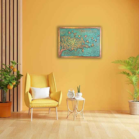 nooc art Handmade Copper Wall Art for Home, Living Room, Bedroom, Kitchen and Office Decor, Rustic Decorative Mural Art for Farmhouse Decor (Tree of Peace, 9.8 x 13.8, Unframed)