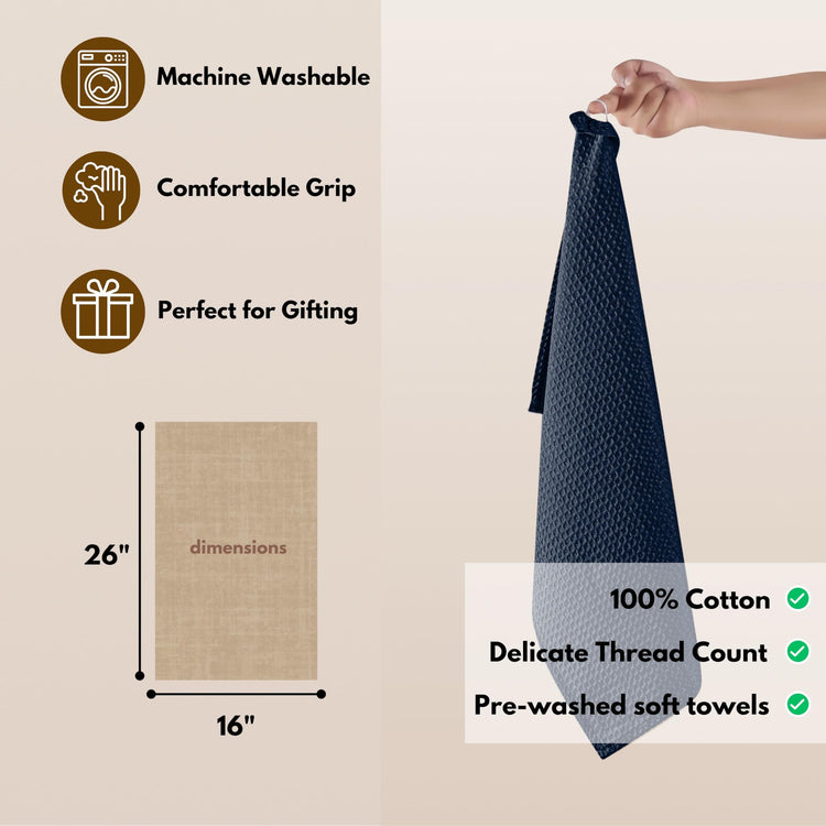 Cotton Kitchen Towel with Hanging Loop 16x26 inches (6 Count)