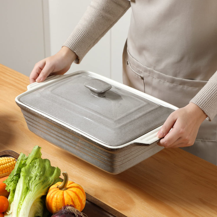4.5 Quart Ceramic Casserole Dish with Lid