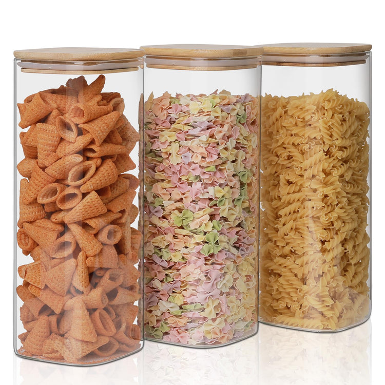 Glass Food Storage Jars 76 oz Set of 3 (3 Count)