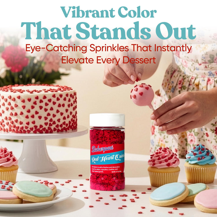 Mini Red Heart Sprinkles for Cake Decorating (5.77 Ounce)