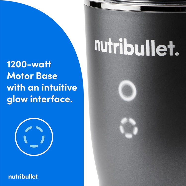nutribullet® Ultra Plus+ 3-1 Compact Kitchen System, 1200W Kitchen System with Blender, Food Processor, and Coffee and Spice Grinder, 32oz and 24oz Blending Cups, 2-Cup Food Processor, Gunmetal Gray