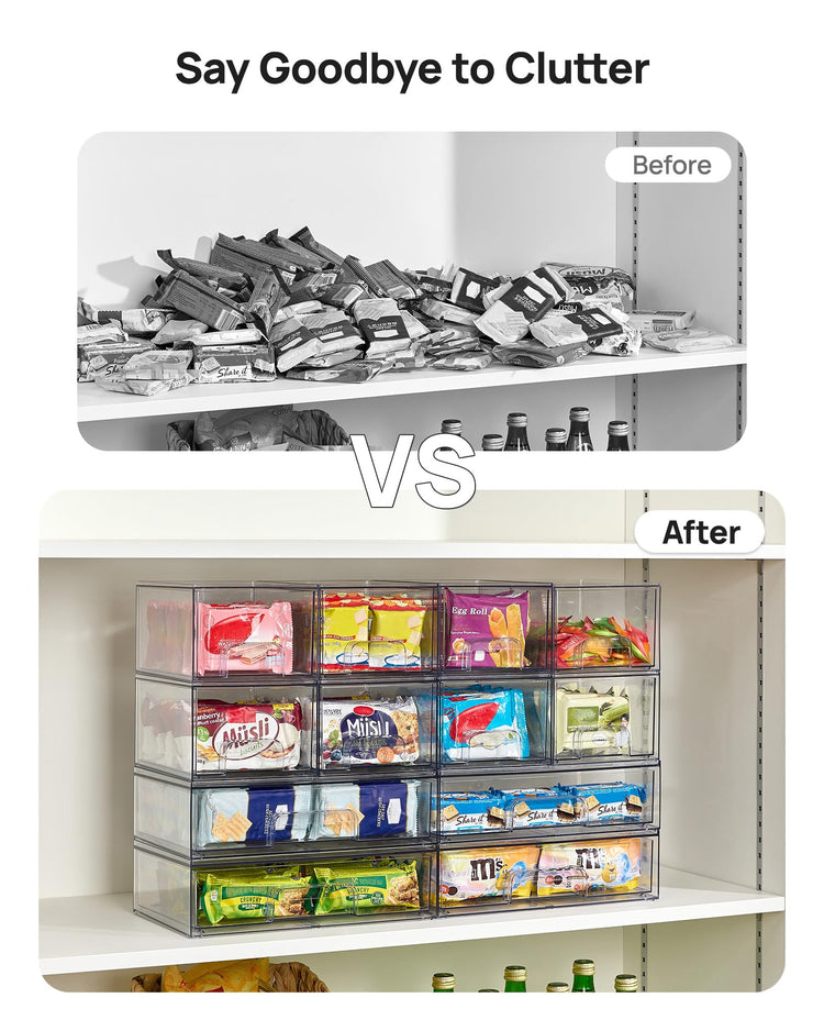Clear Stackable Storage Drawers Set of 5 (5 Count)