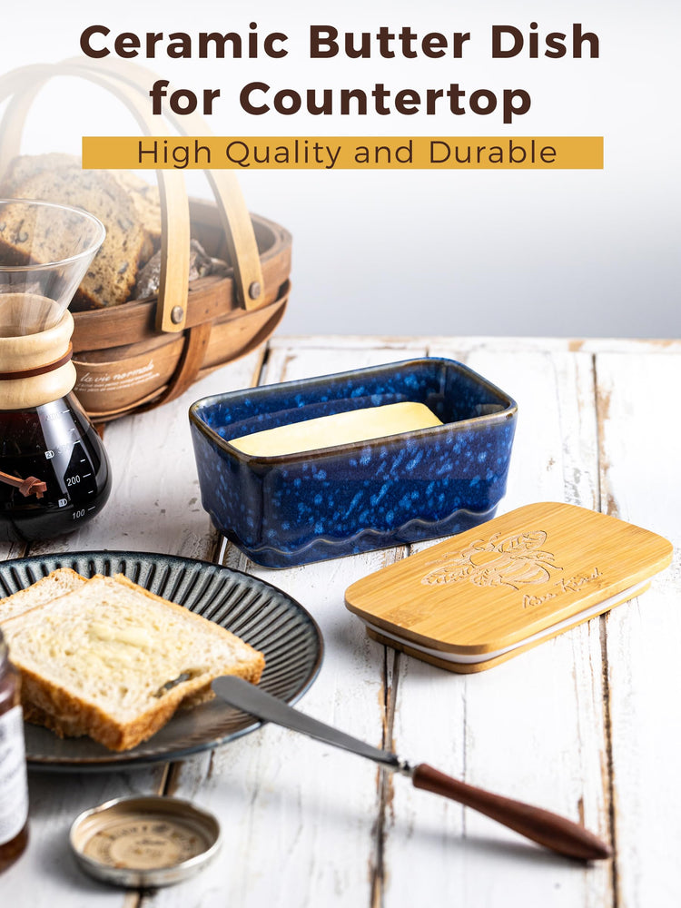 Ceramic Butter Dish with Lid for Countertop