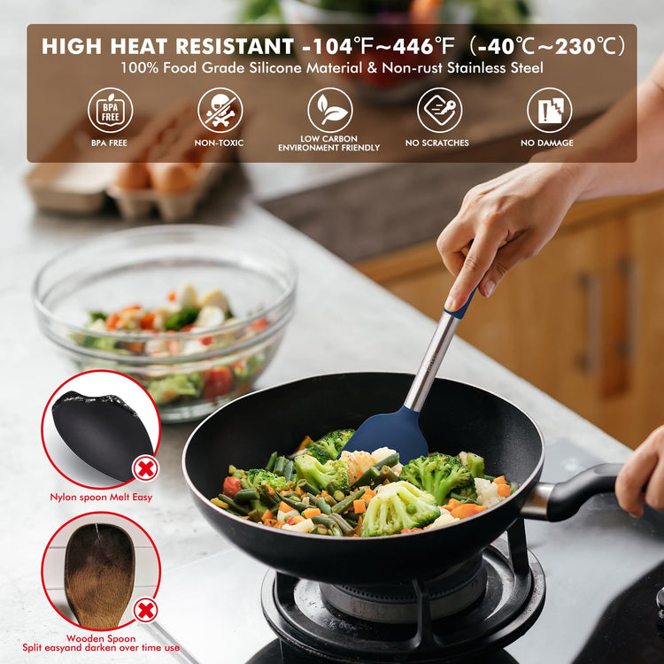 446°F Heat Resistant Silicone Kitchen Utensils (14 Count)