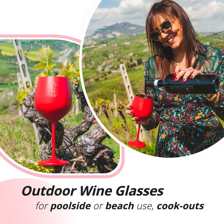 Valentine’s Day Gift Stainless Steel Wine Glass (4 Count)