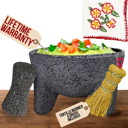 8" Molcajete Mexicano Made of Authentic Lava Rock in Mexico