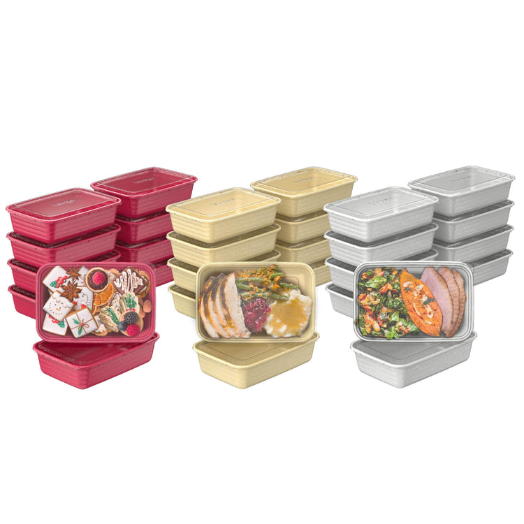 Prep 60 Piece Holiday Food Storage Set (30 Count)