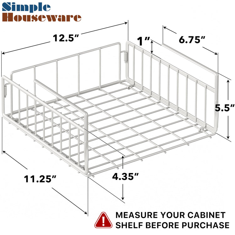 2 Pack Under Shelf Wire Metal Basket Shelf (2 Count)