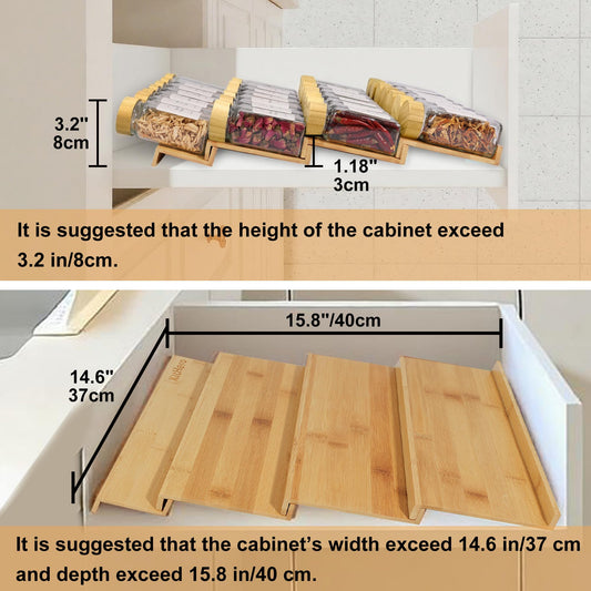 Spice Drawer Organizer with 28 Bamboo