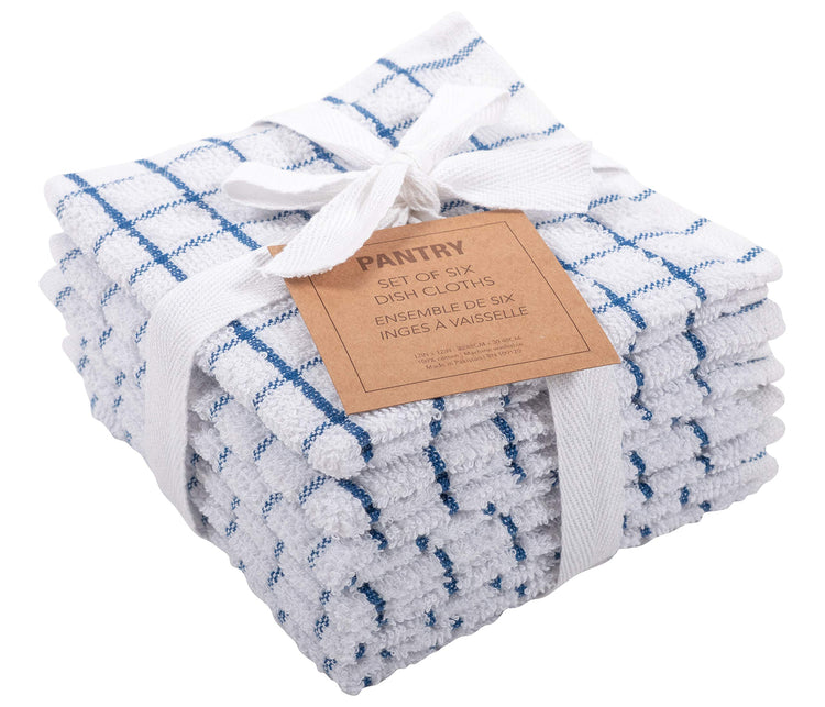 Pantry 100% Cotton Checkered Grid Dish Cloths (6 Count)