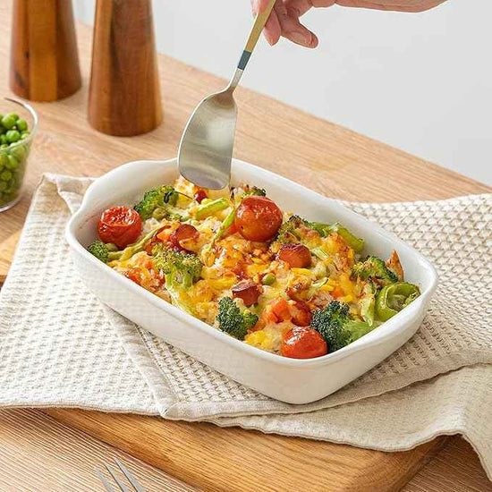3-Pack Ceramic Baking Dishes Set,Heavy-Duty Oven-Safe Stoneware,Deep Rectangular Casserole Pans for Lasagna & Baking,High Heat Resistant,Handcrafted Glazed Finish (13.8''/12''/9.6'' Pure Off-White)