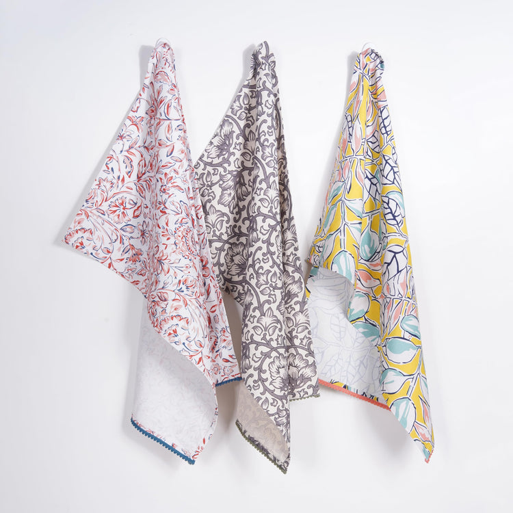 Printed Kitchen Dish Bar and Tea Towels Cotton (6 Count)