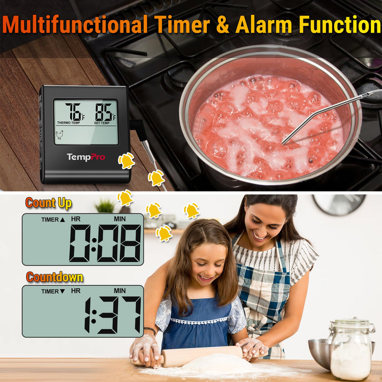 TempTrack Large LCD Digital Meat Thermometer for Cooking