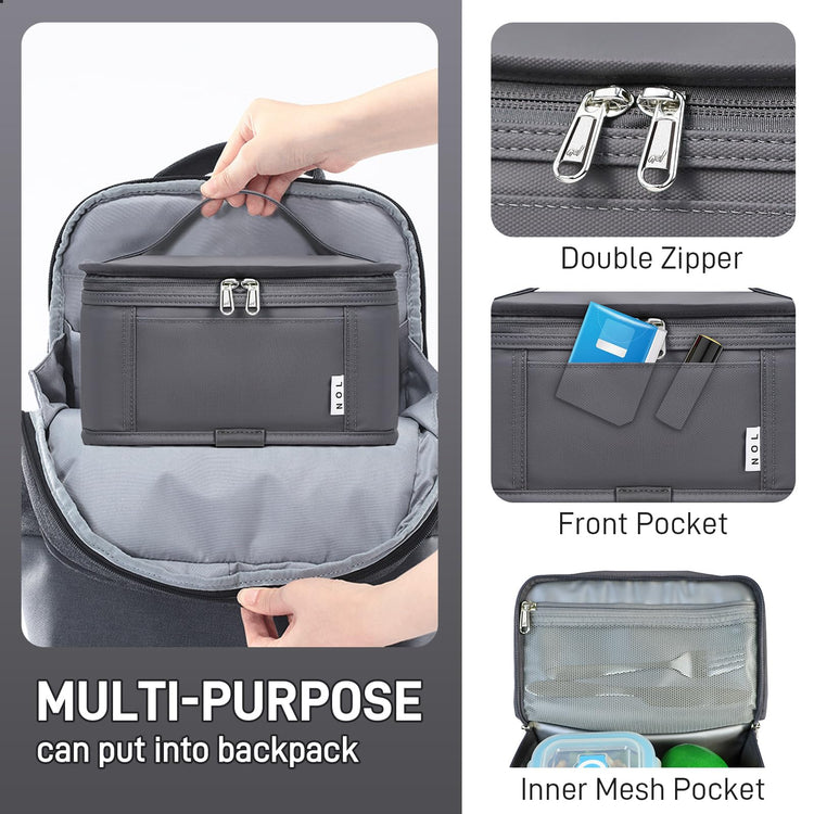 NOL Small Lunch Bag Mini Lunch Box Insulated Lunch Bag for Men