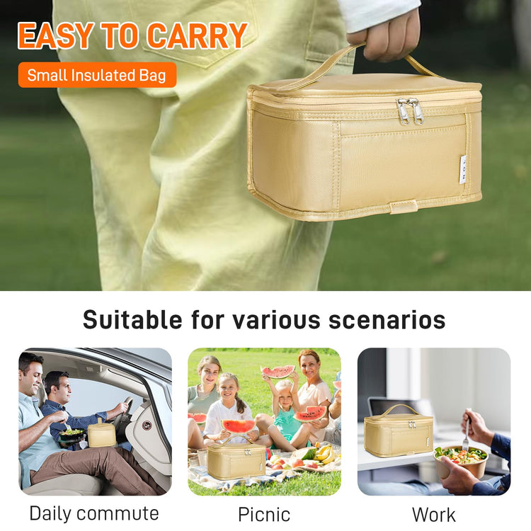 NOL Small Lunch Bag Mini Lunch Box Insulated Lunch Bag for Men