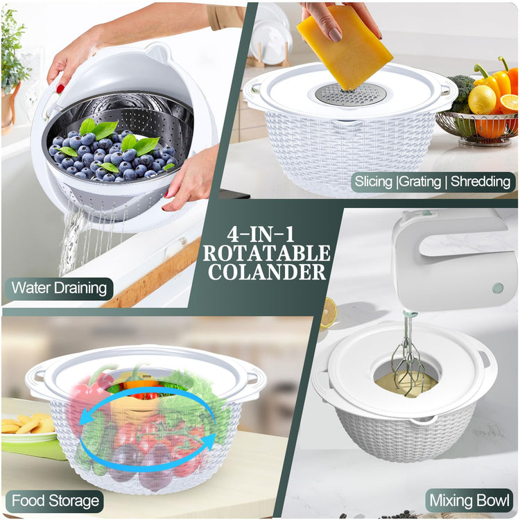 4 1 Colander with Bowl Set