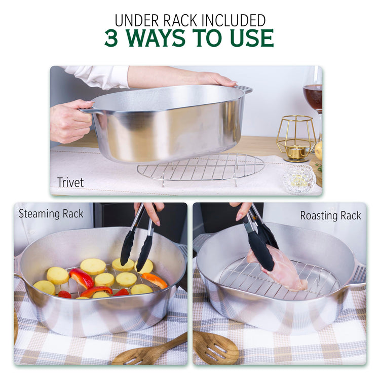 Cast Aluminum Oval Dutch Oven with Lid