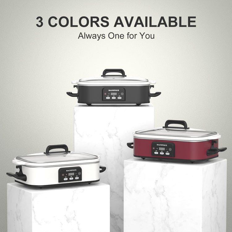 4 Quart Casserole Programmable Slow Cooker with Ceramic Baking Dish
