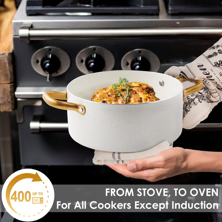 Ceramic Cookware Set 16 Pcs Pots and Pans Set Non Stick