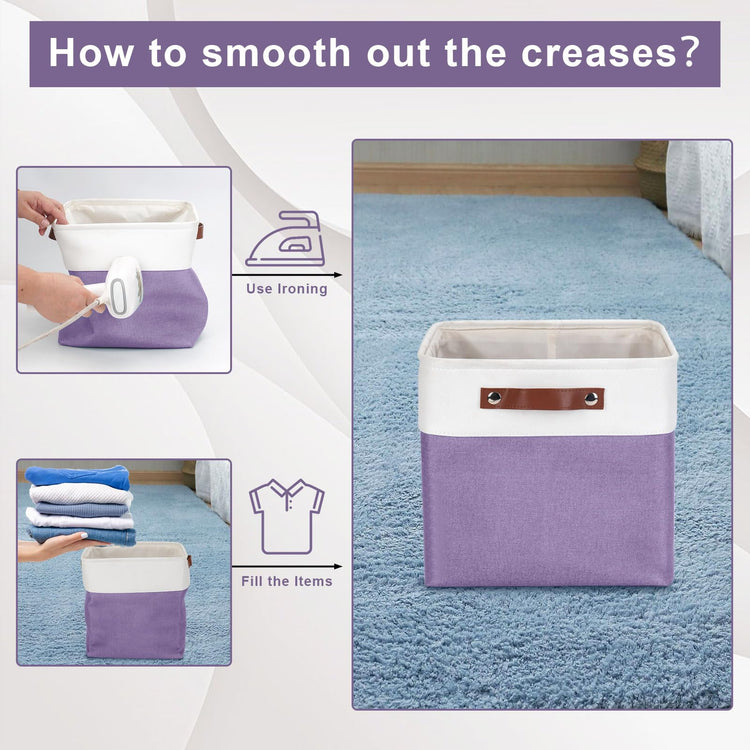 Collapsible Fabric Storage Cubes 11x11 Cube Storage Bins (4 Count)