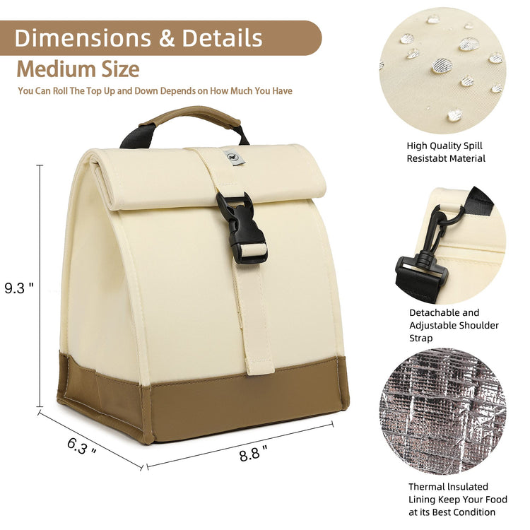 Insulated Lunch Bag Rolltop Lunch Box