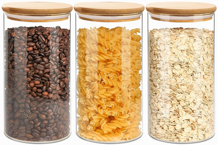1.5Qt Round Glass Jars (3 Count)
