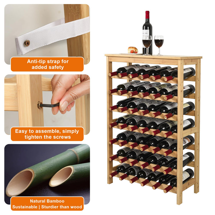 42 Bottles Bamboo Wine Rack